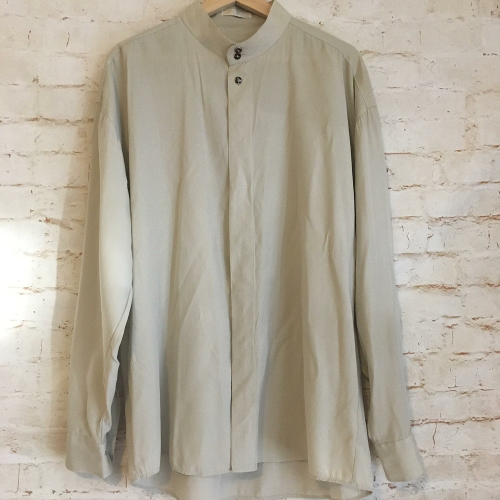 Elliott Women's‎ Large Beige Long Sleeve Button Up Blouse